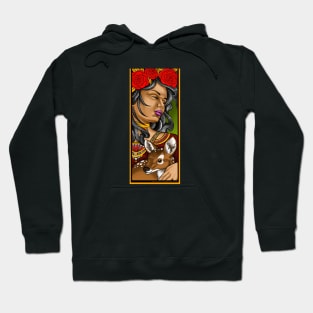 Neotraditional girl with fawn Hoodie